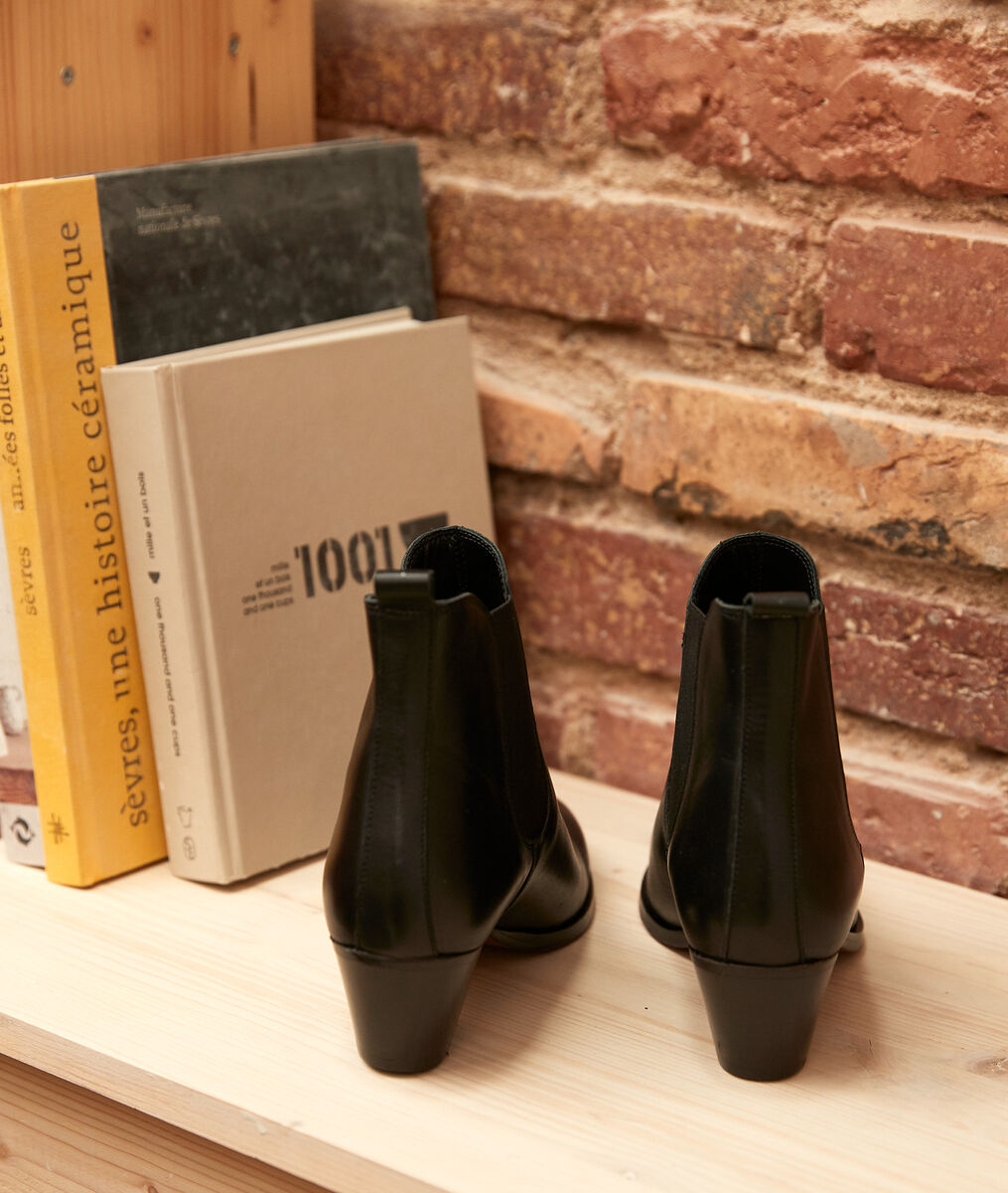 Bottines en cuir noires Vera | 1-2-3 Bottines en cuir noires Vera PhotoZ | 1-2-3