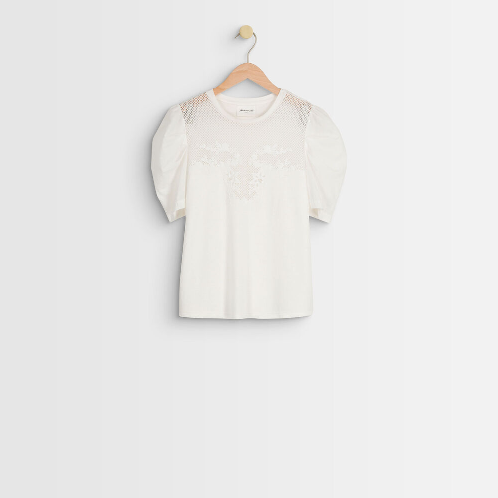 Kanten t-shirt diane ecru.