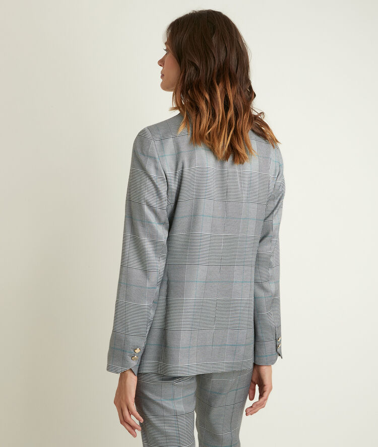 Veste tailleur prince de galles lena gris chine.