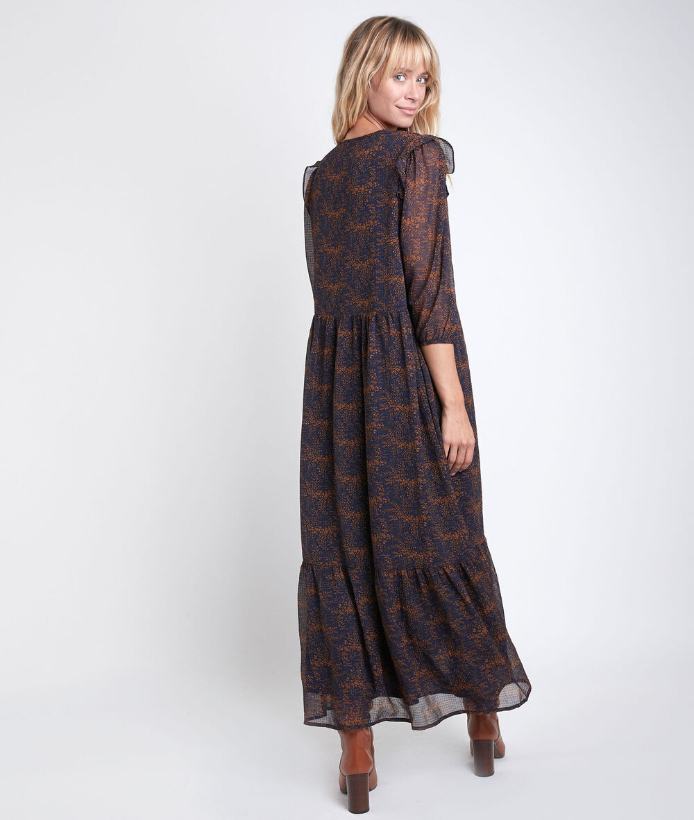 Robe longue imprimée claire tomette.