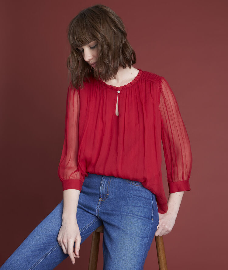 Blouse en soie emma louise fuchsia clair.