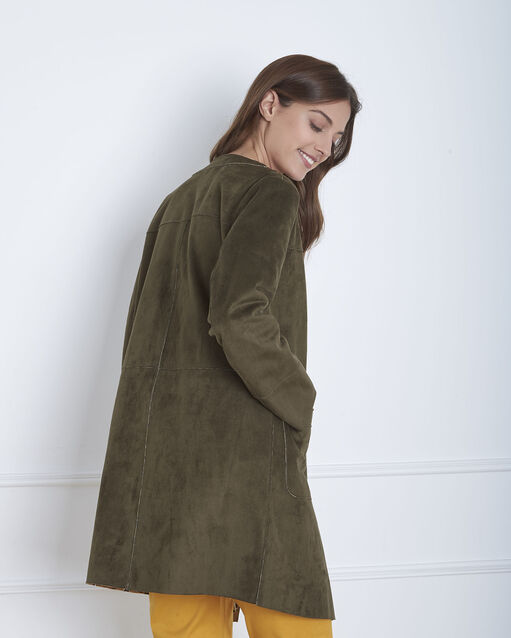 Manteau kaki effet peau fabiana olive.