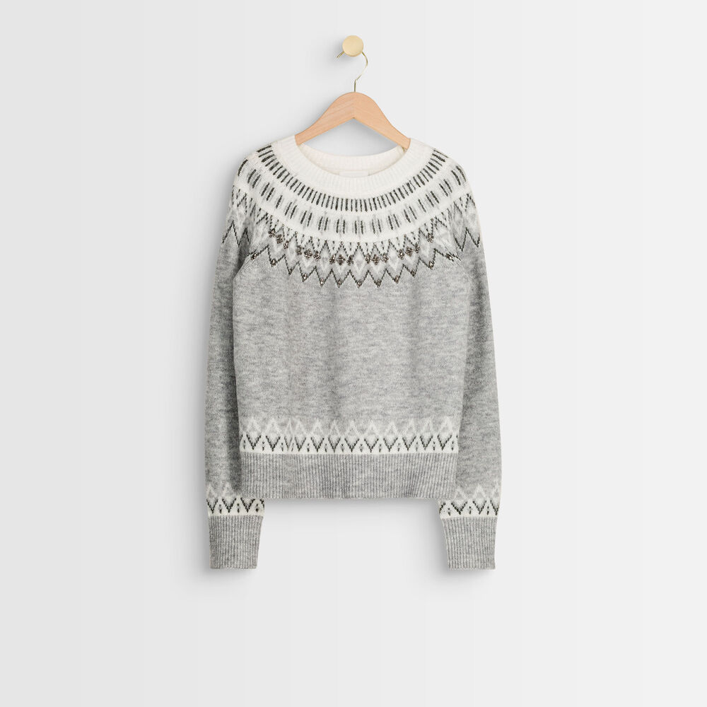 Pull jacquard écru remo ecru.