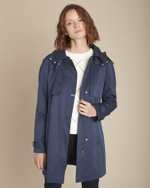 Trench &agrave; capuche marine quesia marine.