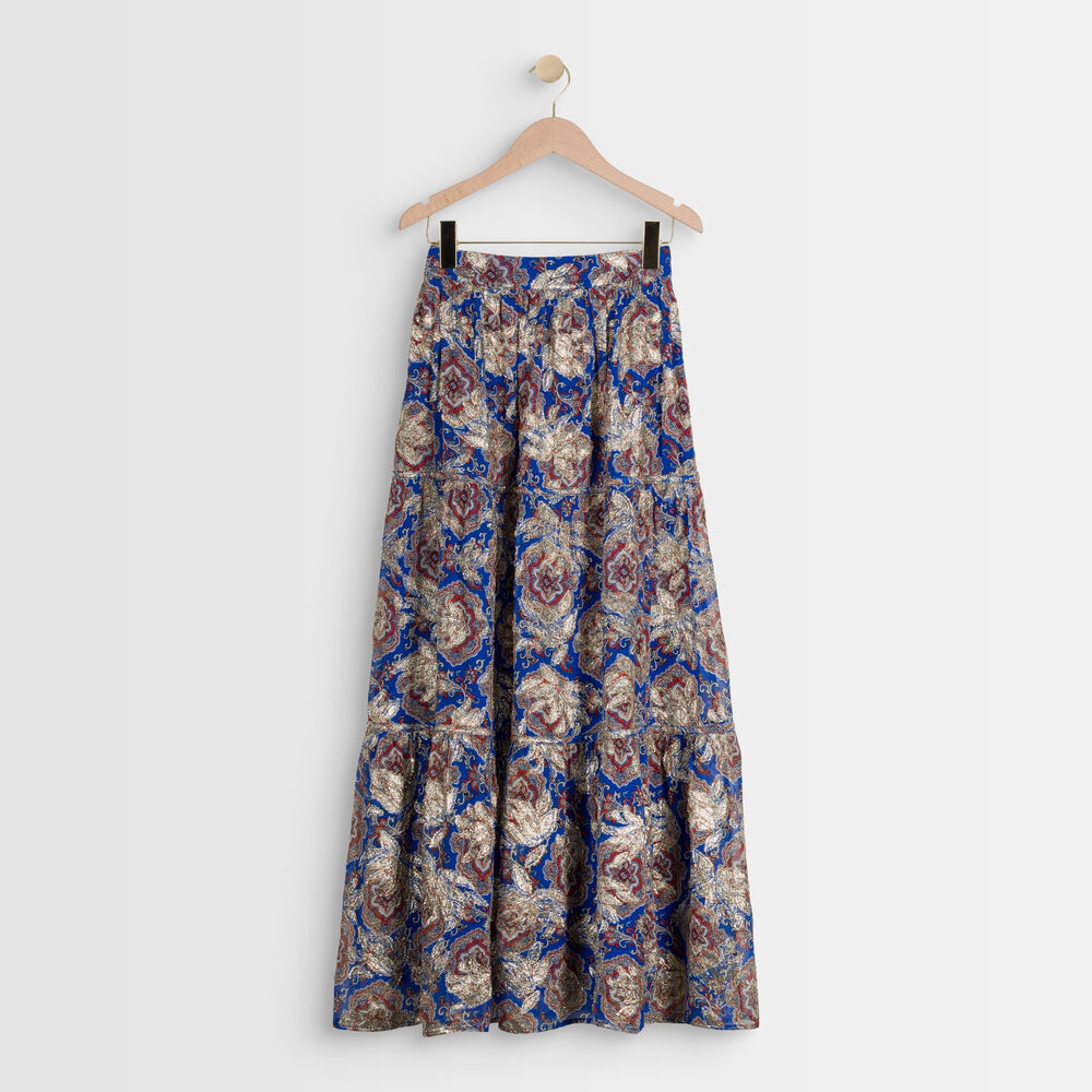 Langer rock mit lurex-print esma myosotis.