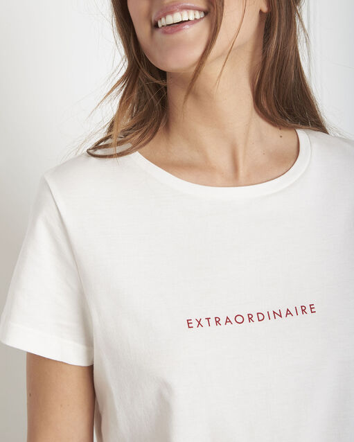 Tee-shirt écru coton biologique pextra ecru.