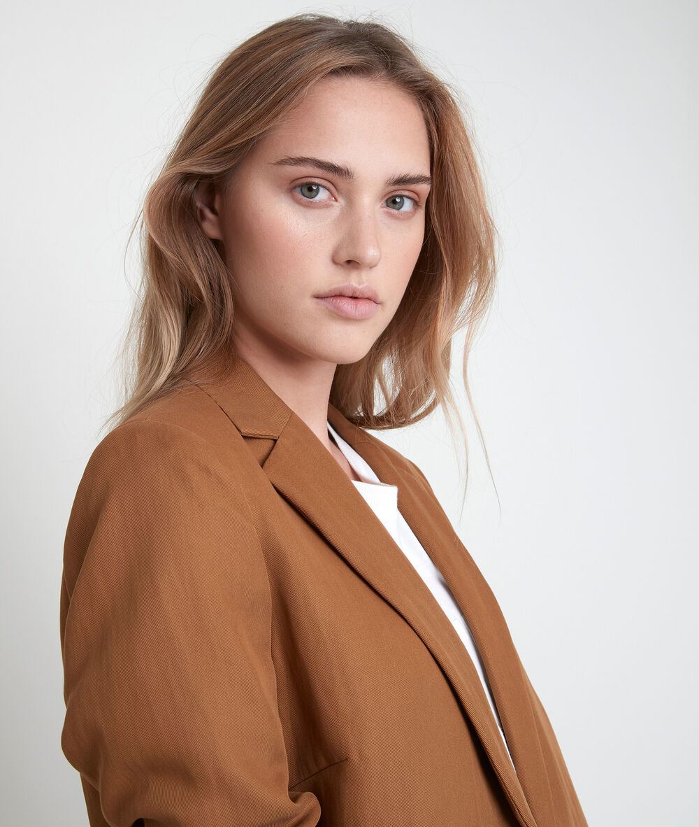 Veste en tencel tabac tily tabac.