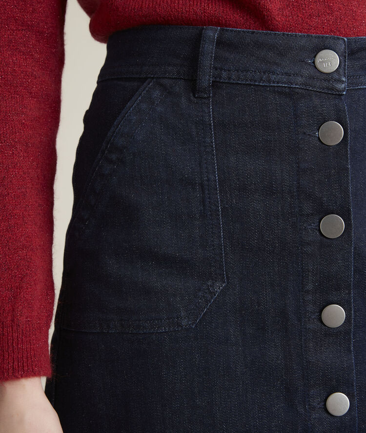 Jupe en denim ambre denim brut.