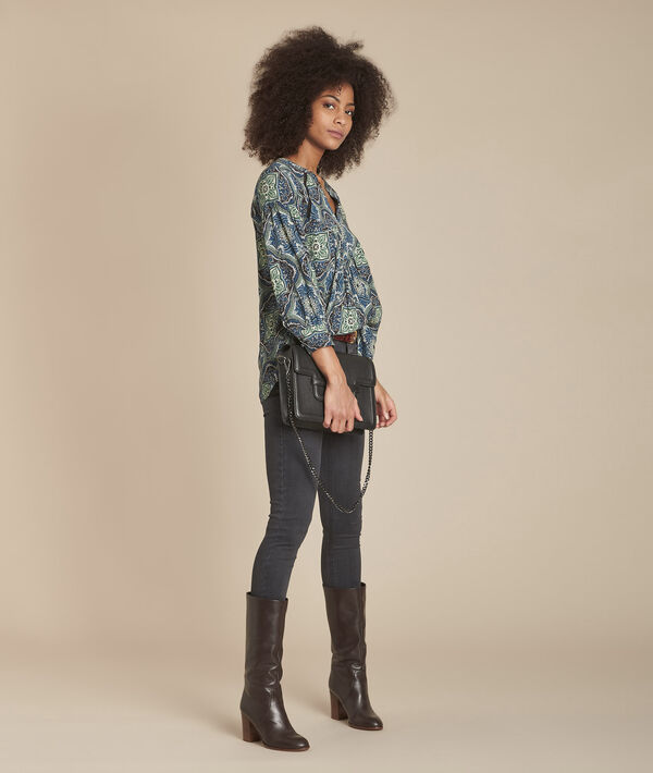 Marineblaue Bluse mit Blumen-Print Marlene | 1-2-3 Marineblaue Bluse mit Blumen-Print Marlene PhotoZ | 1-2-3