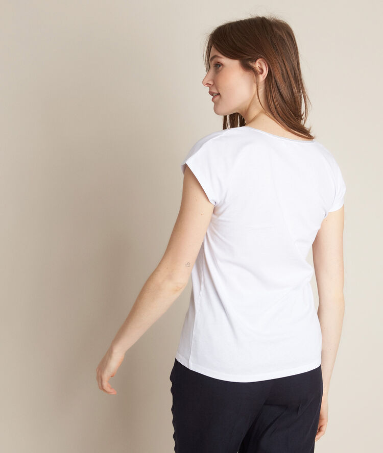 Tee-shirt en coton biologique robin blanc.