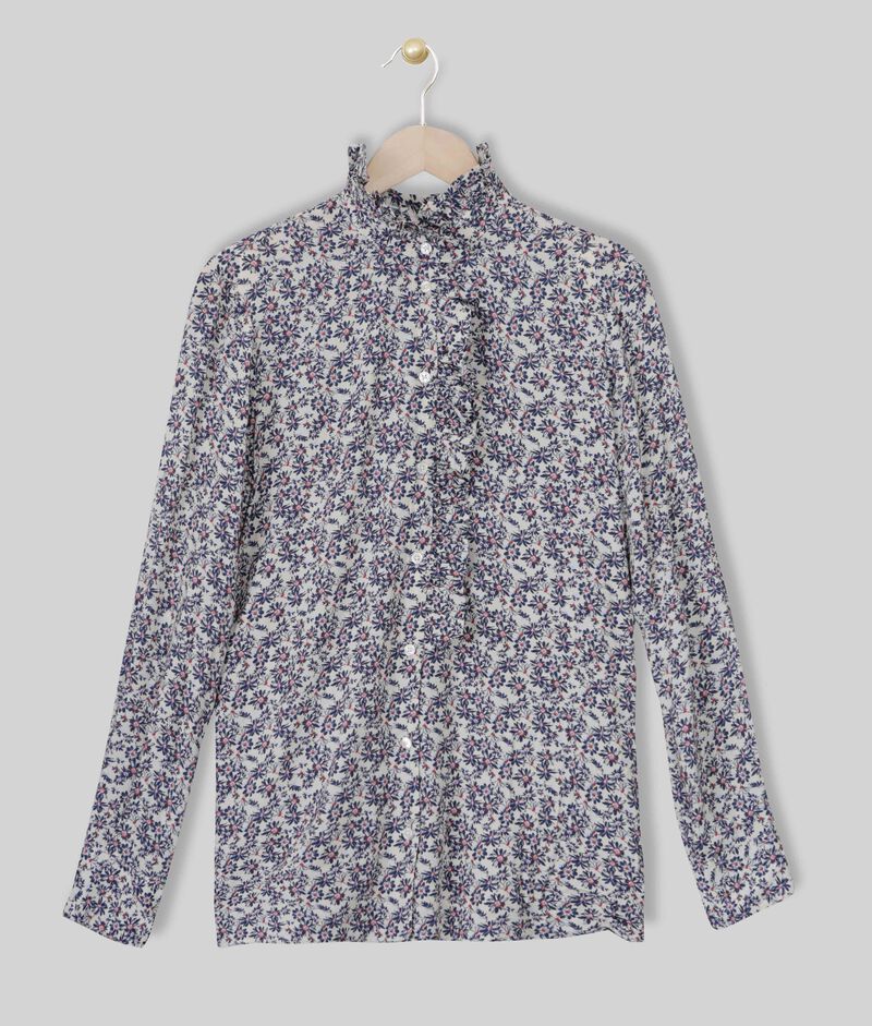 Blouse imprimé fleuri manthia ecru.