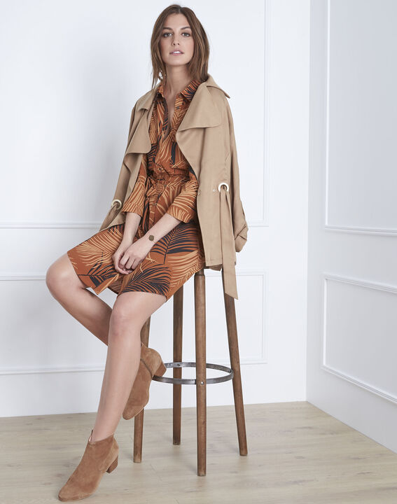 Robe acajou imprimé palme Lily | 1-2-3 Robe acajou imprimé palme Lily PhotoZ | 1-2-3