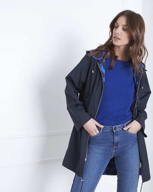 Parka marine réversible pois fiona marine.