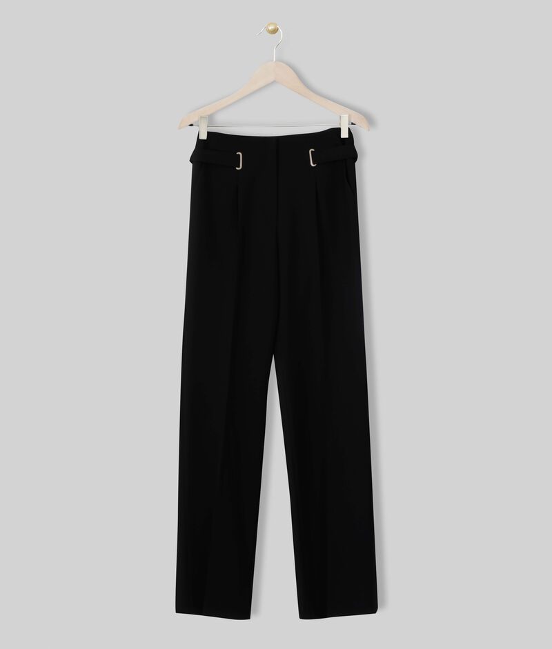 Pantalon noir droit microfibre œillets elliot noir.