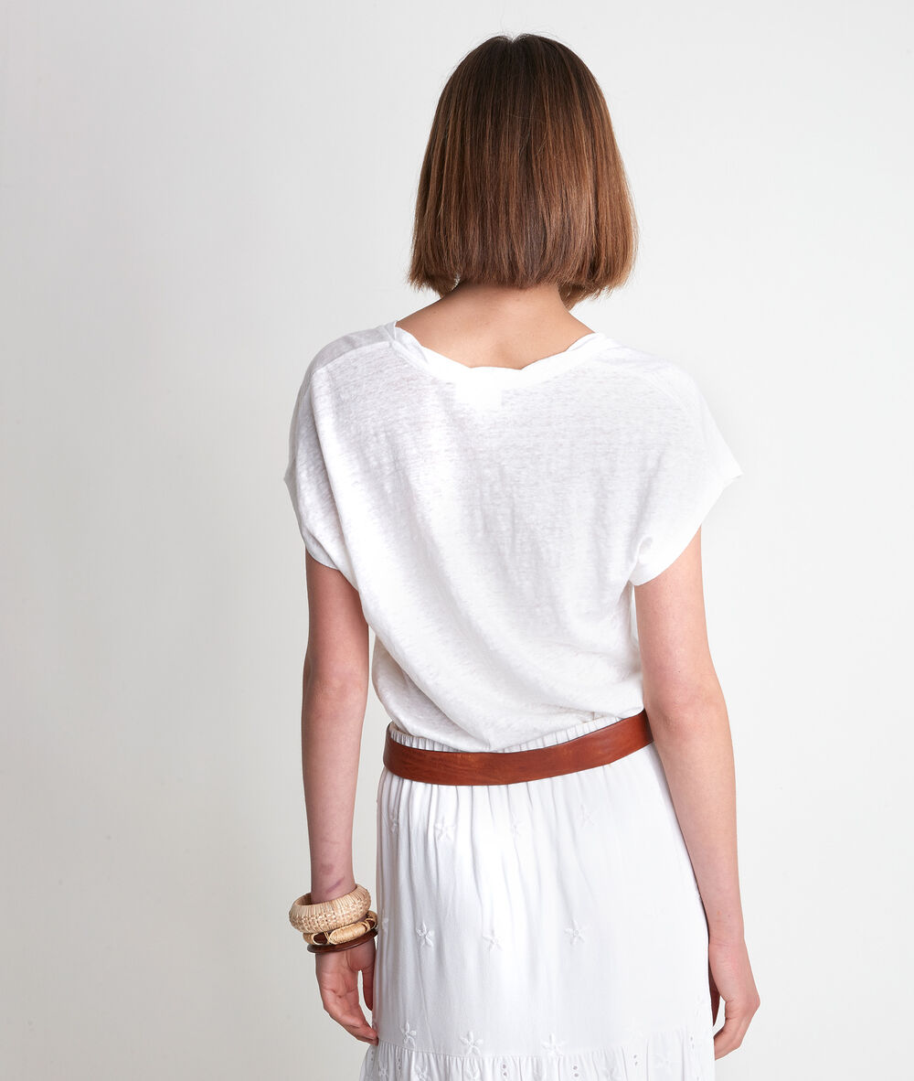 Tee-shirt en lin blanc icool blanc.