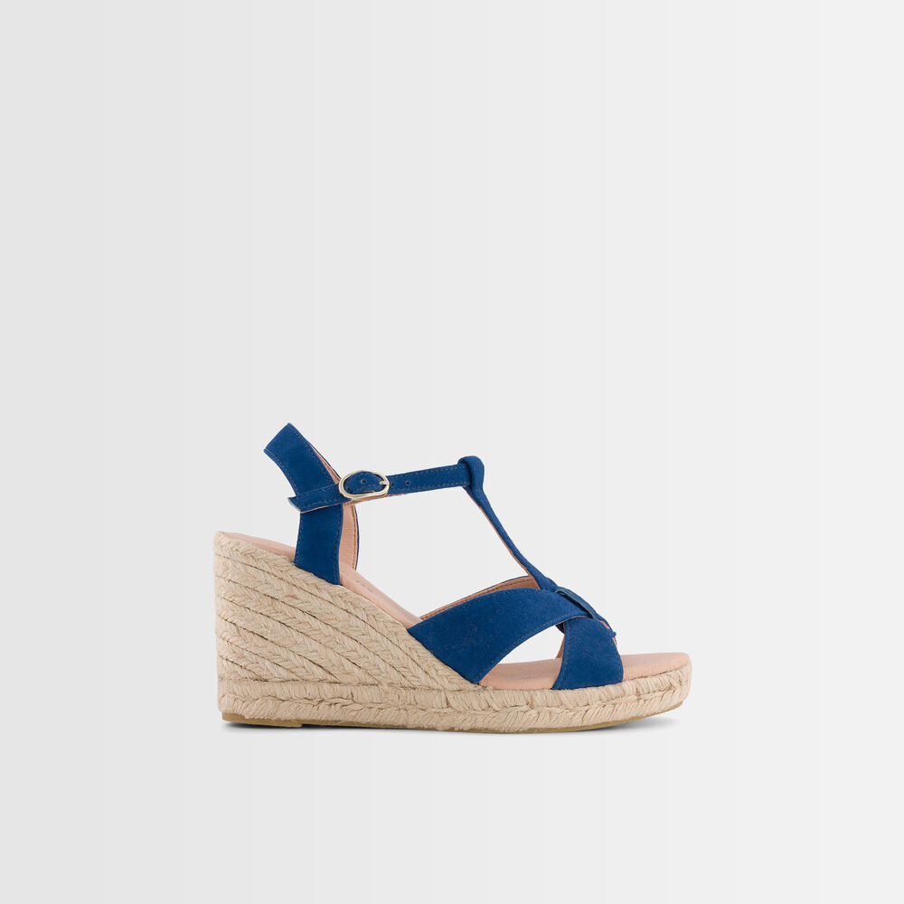 Espadrilles en cuir genesis bleu.