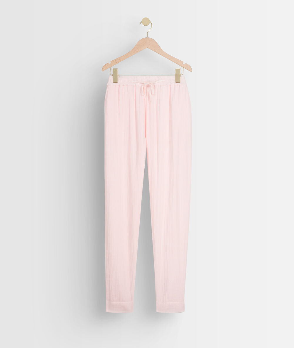 Pantalon en coton cigarette poudré frahim poudre.