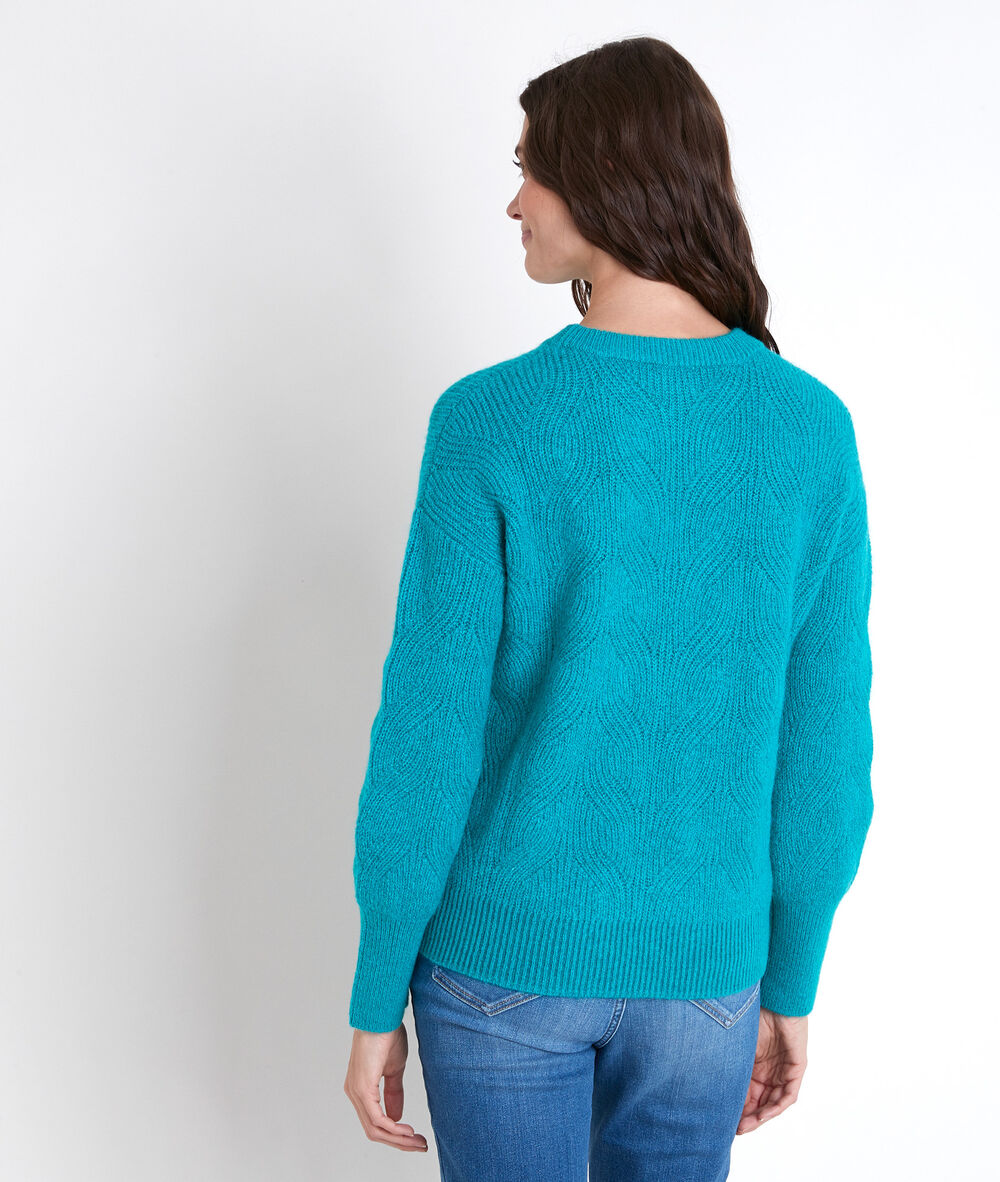 Pull en laine responsable turquoise aleka turquoise.