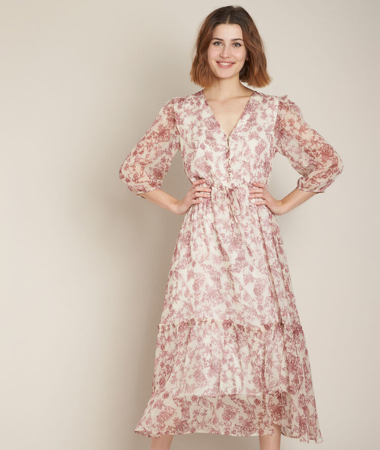 Robe longue imprim&eacute;e claire luzerne.
