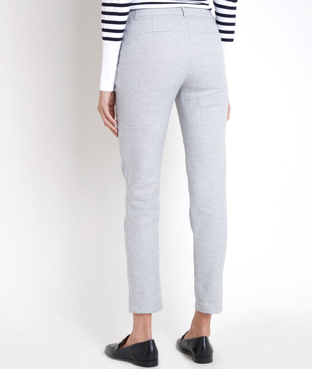 Pantalon cigarette gris lurex mei gris chine.