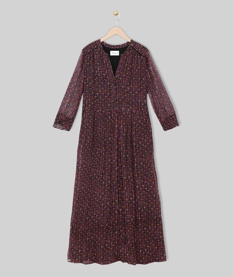 Robe longue imprimé fleuri libra noir.