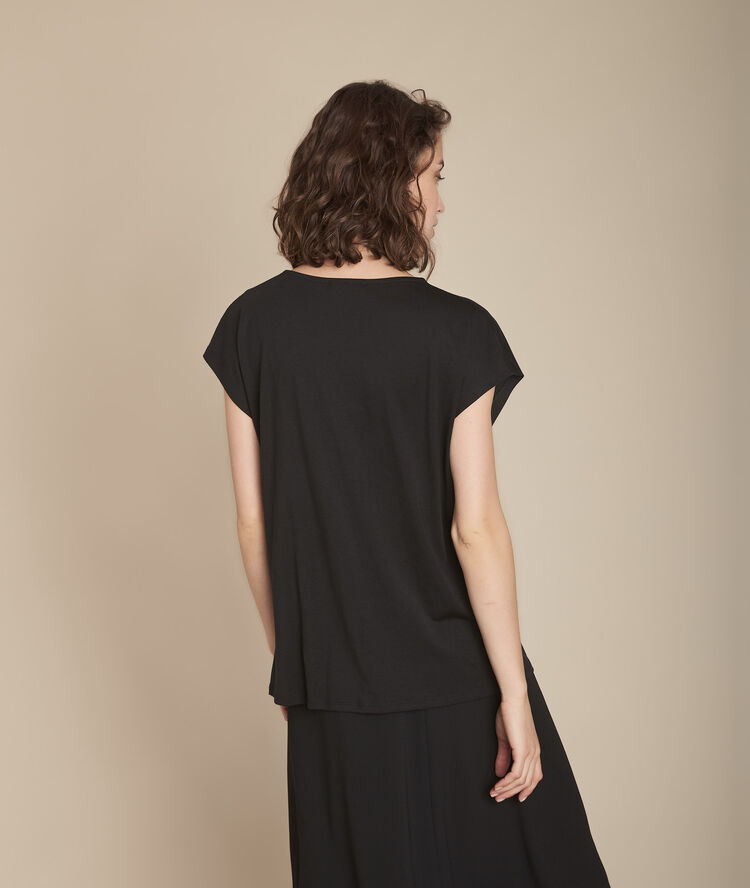 Tee-shirt cache-cœur noir carine noir.