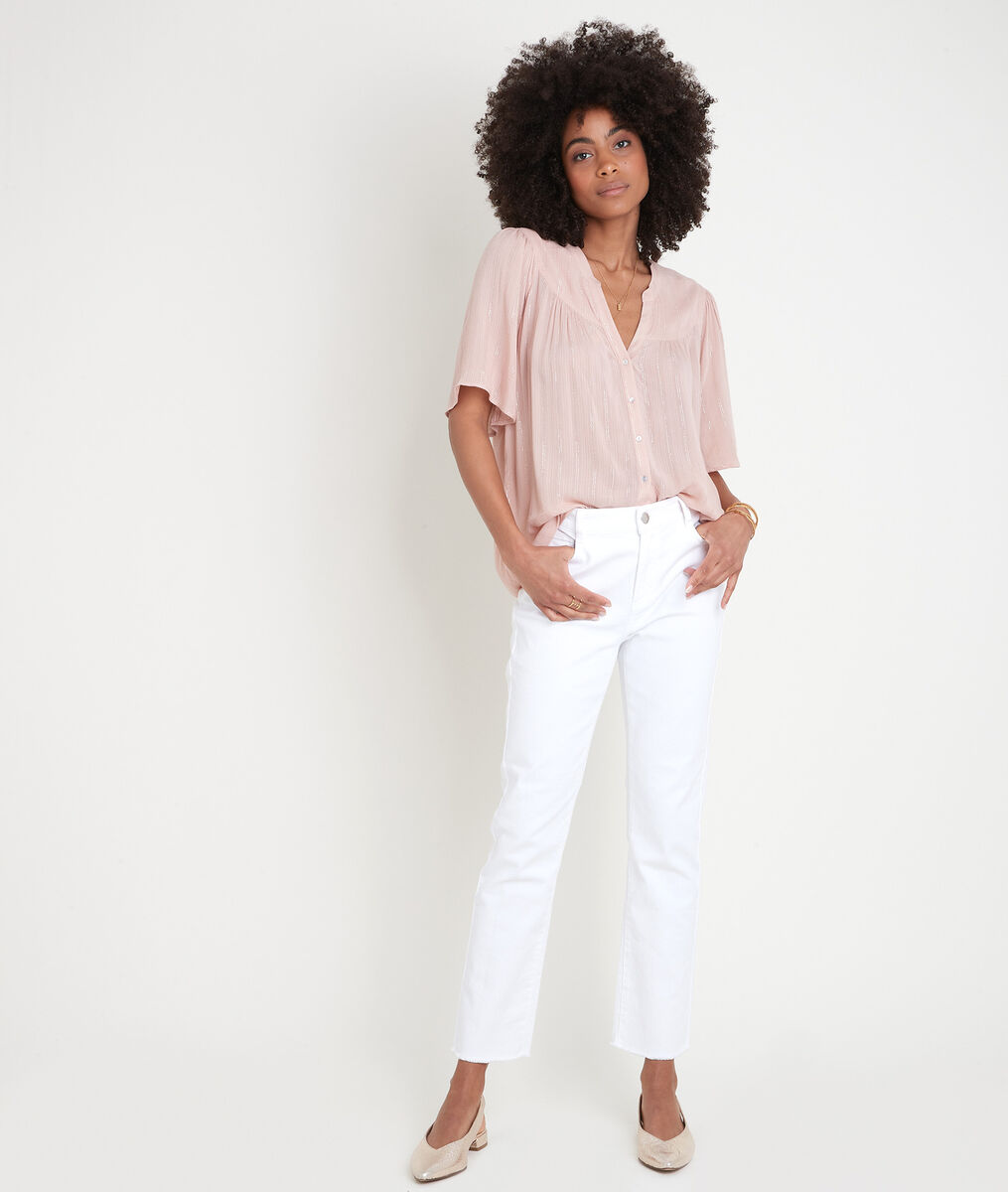 Blouse vaporeuse rose avec lurex Telia | 1-2-3 Blouse vaporeuse rose avec lurex Telia PhotoZ | 1-2-3