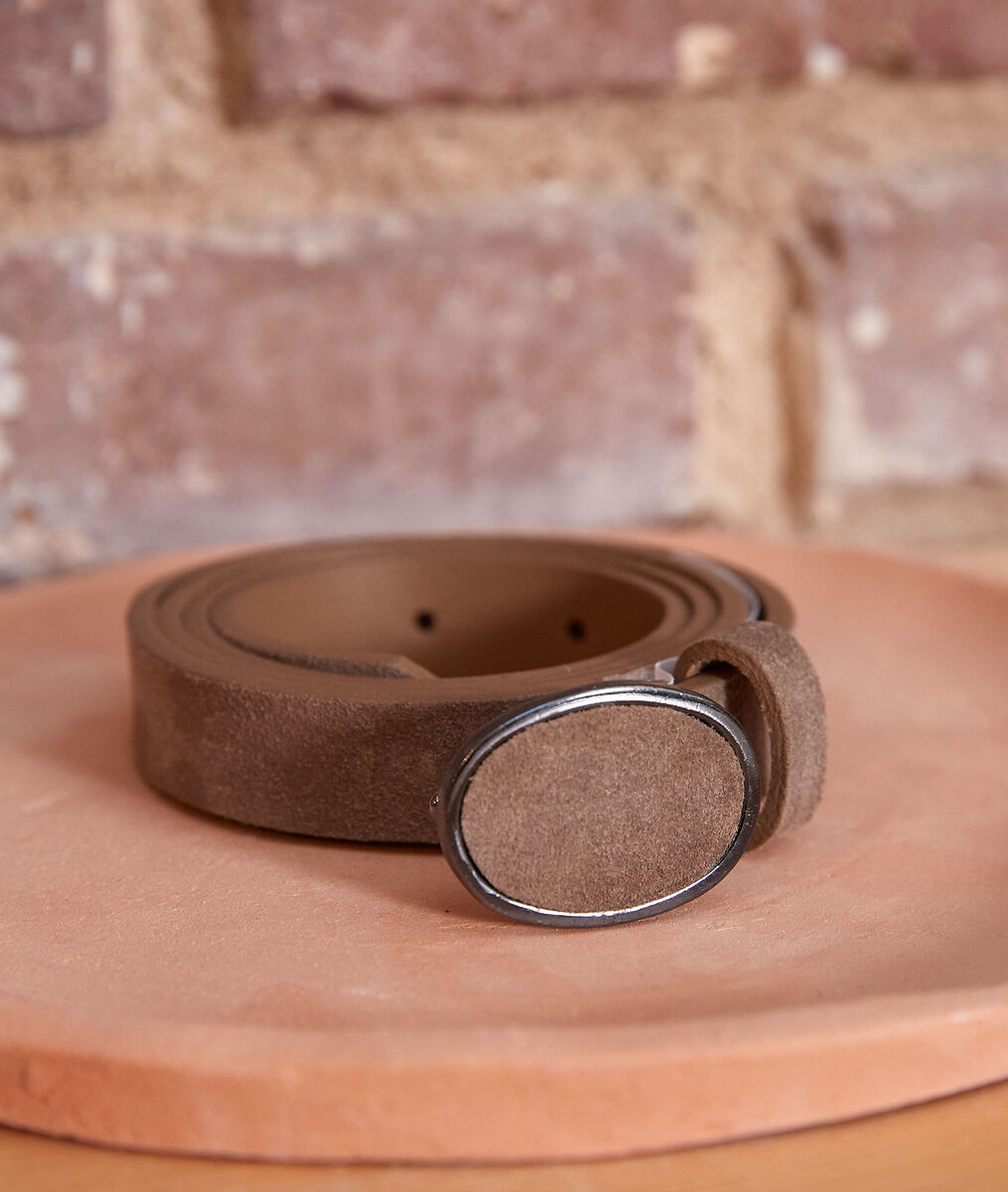 Ceinture en cuir velours craie Evane | 1-2-3 Ceinture en cuir velours craie Evane PhotoZ | 1-2-3