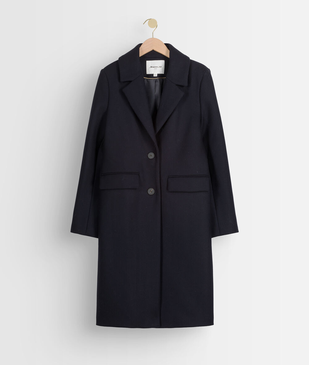 Manteau droit bleu marine loulou marine.