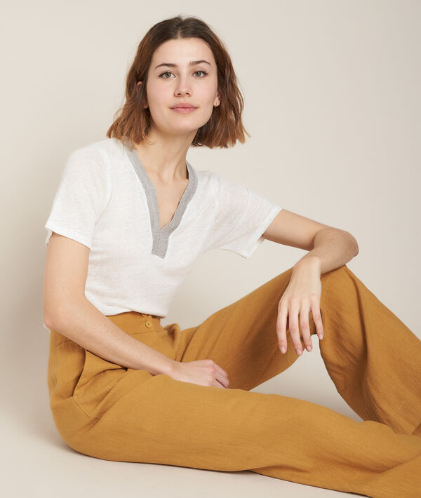 Tee-shirt en lin blanc Rwana | 1-2-3 Tee-shirt en lin blanc Rwana PhotoZ | 1-2-3