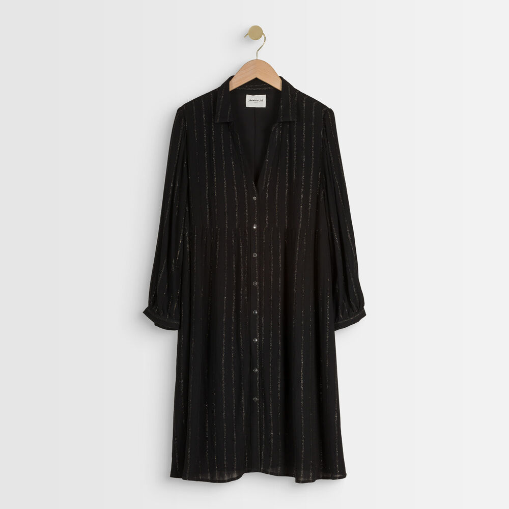 Hemdkleid aus lurex lana noir.