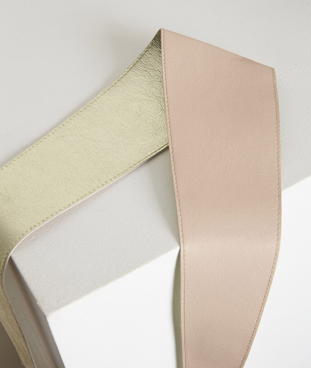 Ceinture en cuir à nouer réversible raul poudre.