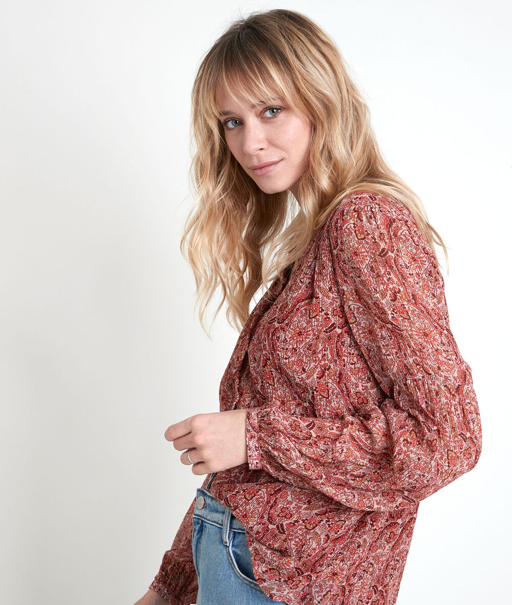 Blouse beige imprimée tollya beige.