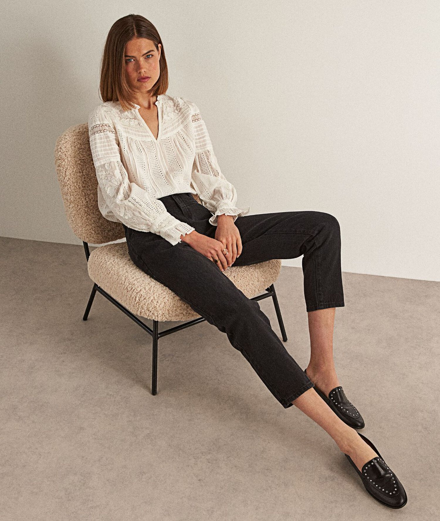 Ecrufarbene Leinenbluse Tevi PhotoZ | 1-2-3