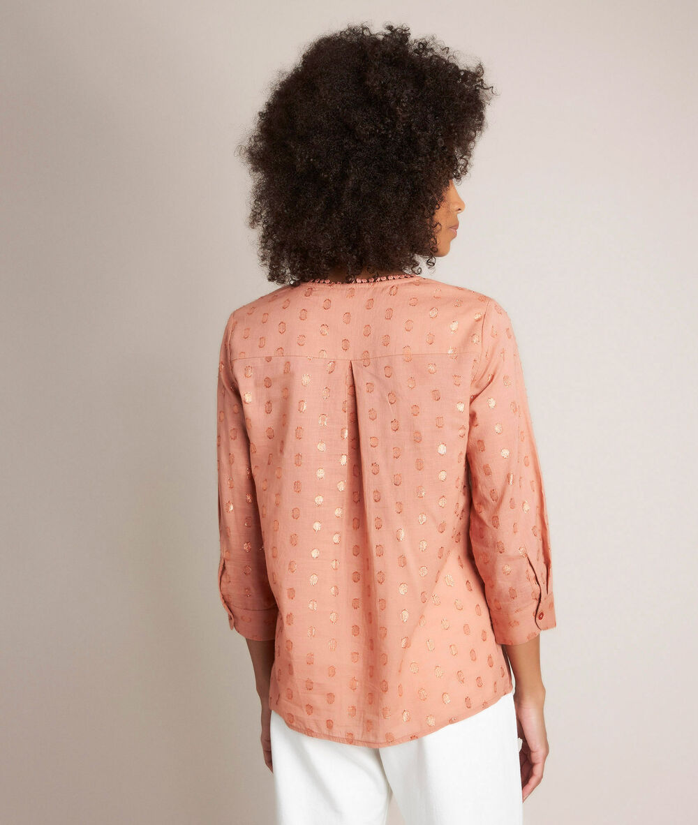 Roze lurex blouse elma lichtroze.