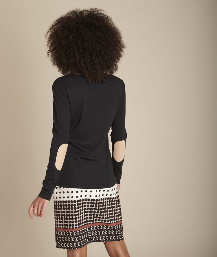 Tee-shirt noir col tunisien clyde noir.