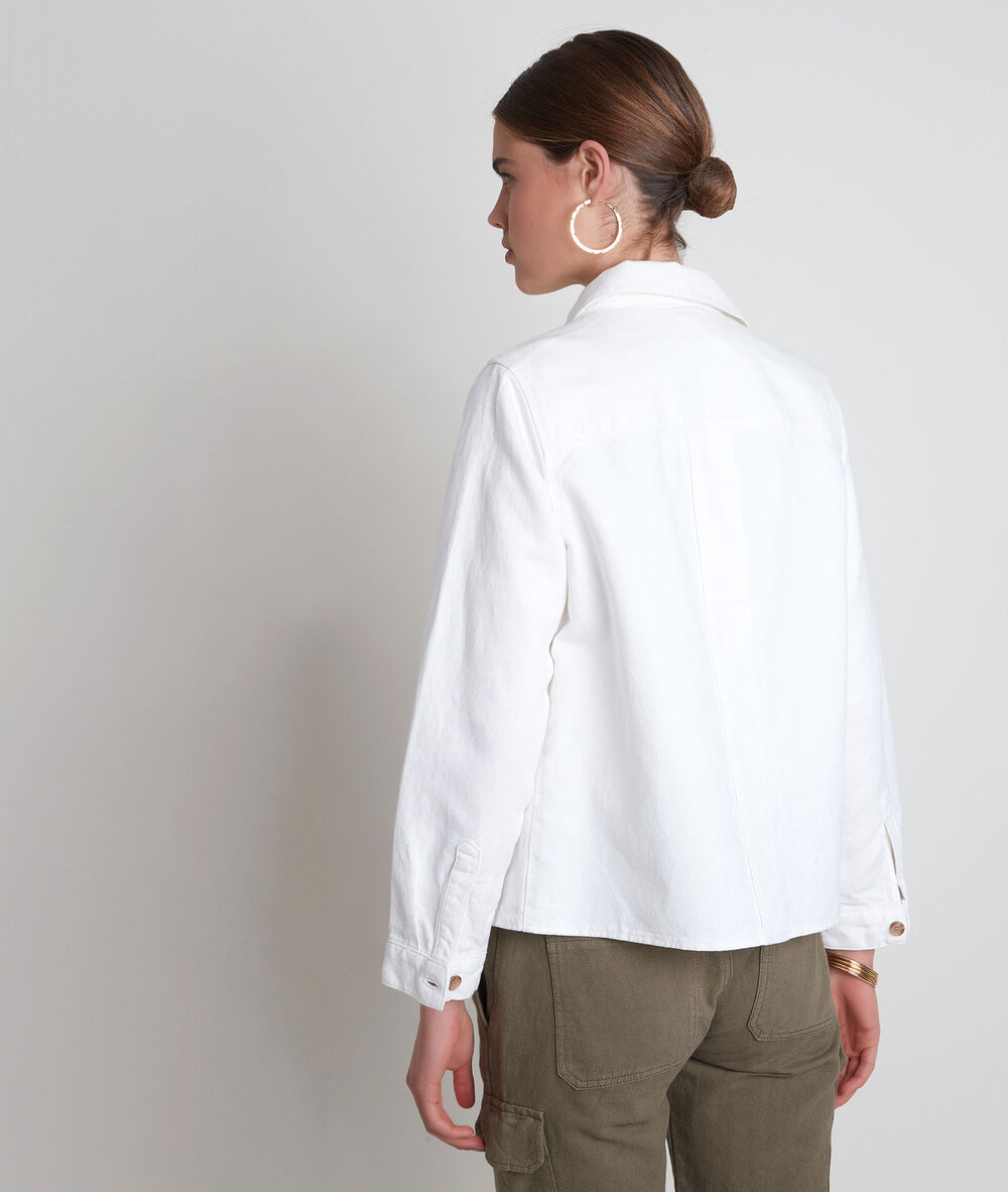 Veste en coton et lin écrue romea ecru.