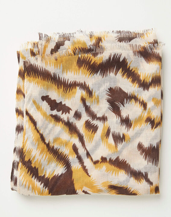 Foulard imprimé animal caramel Altesse | 1-2-3 Foulard imprimé animal caramel Altesse PhotoZ | 1-2-3