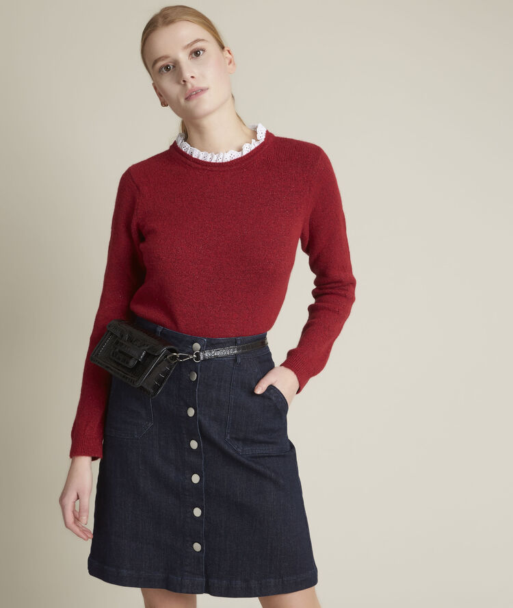 Pull lurex col fantaisie froufrou lipstick.