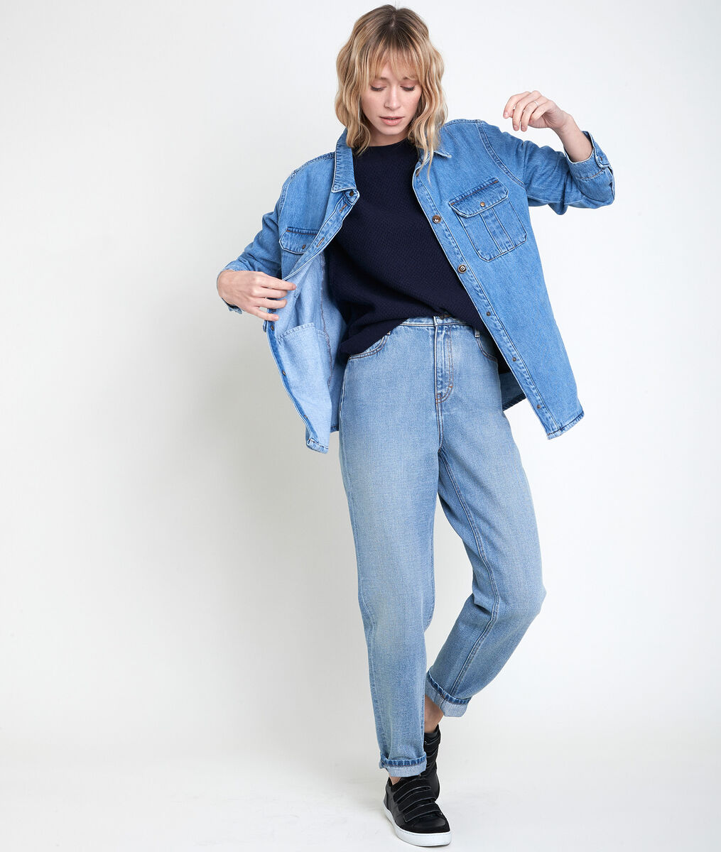 Pull bleu maille fantaisie Amore | 1-2-3 Pull bleu maille fantaisie Amore PhotoZ | 1-2-3