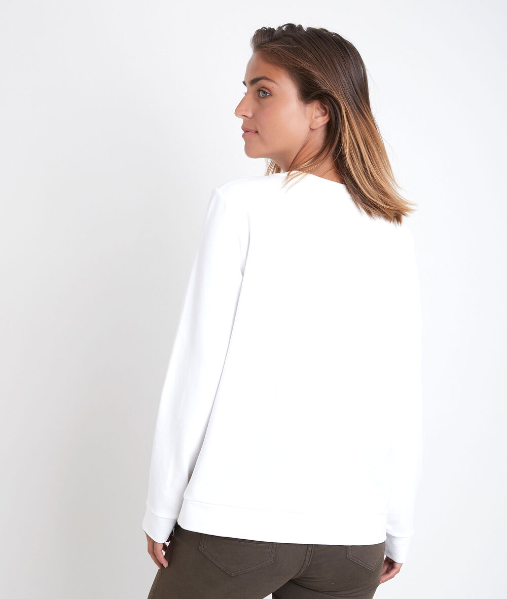 Sweat écru brodé daphne ecru.