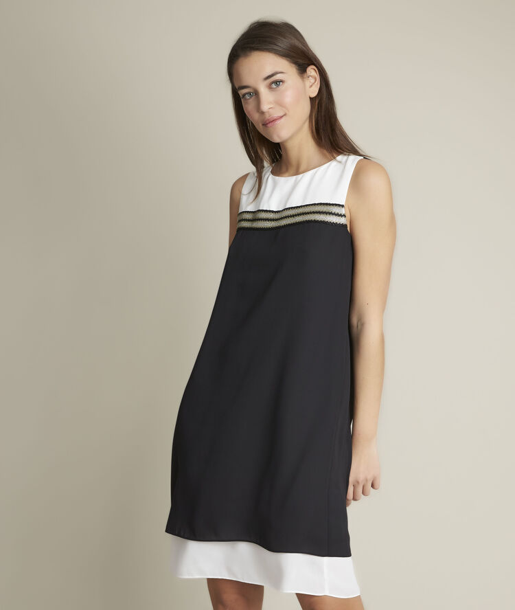 Robe colorblock droite isola noir.