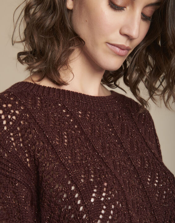 Pull en maille ajourée ébène Flash | 1-2-3 Pull en maille ajourée ébène Flash PhotoZ | 1-2-3