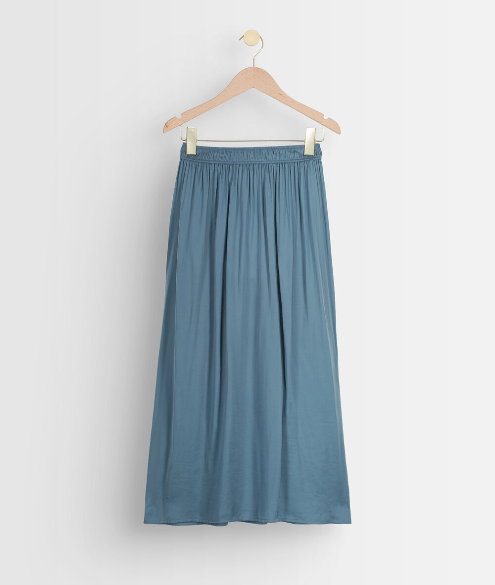 Jupe longue fluide bleue electra ciel.