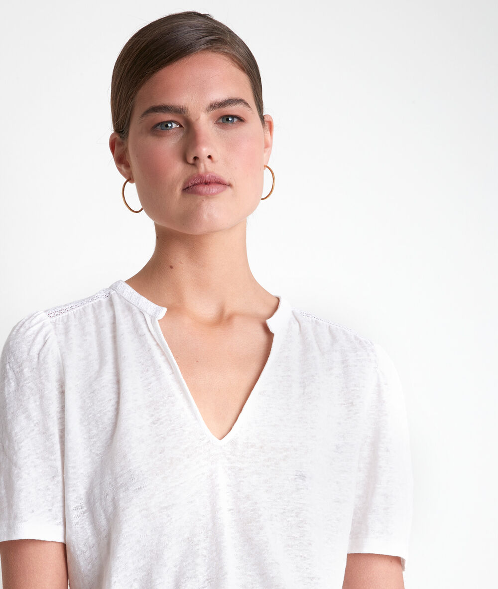 Tee-shirt en lin écru ilouise ecru.