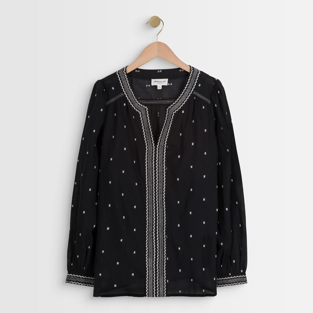 Blouse brodée noire talissa noir.