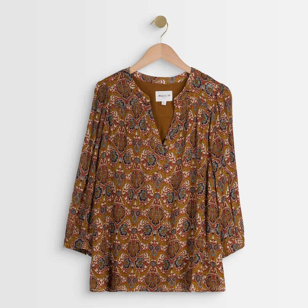 Blouse imprimée elsa beige.