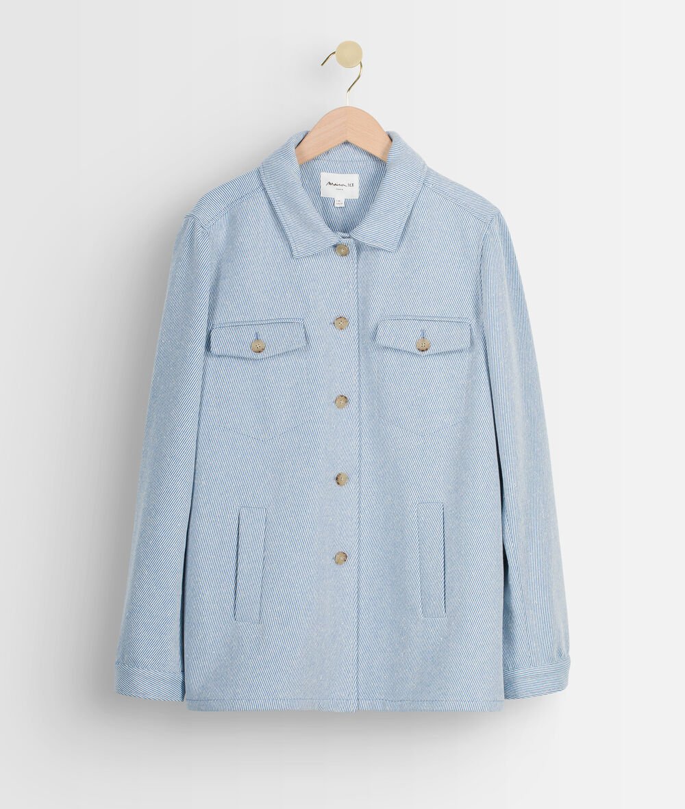 Veste en coton épais bleu ciel poeme bleu clair.
