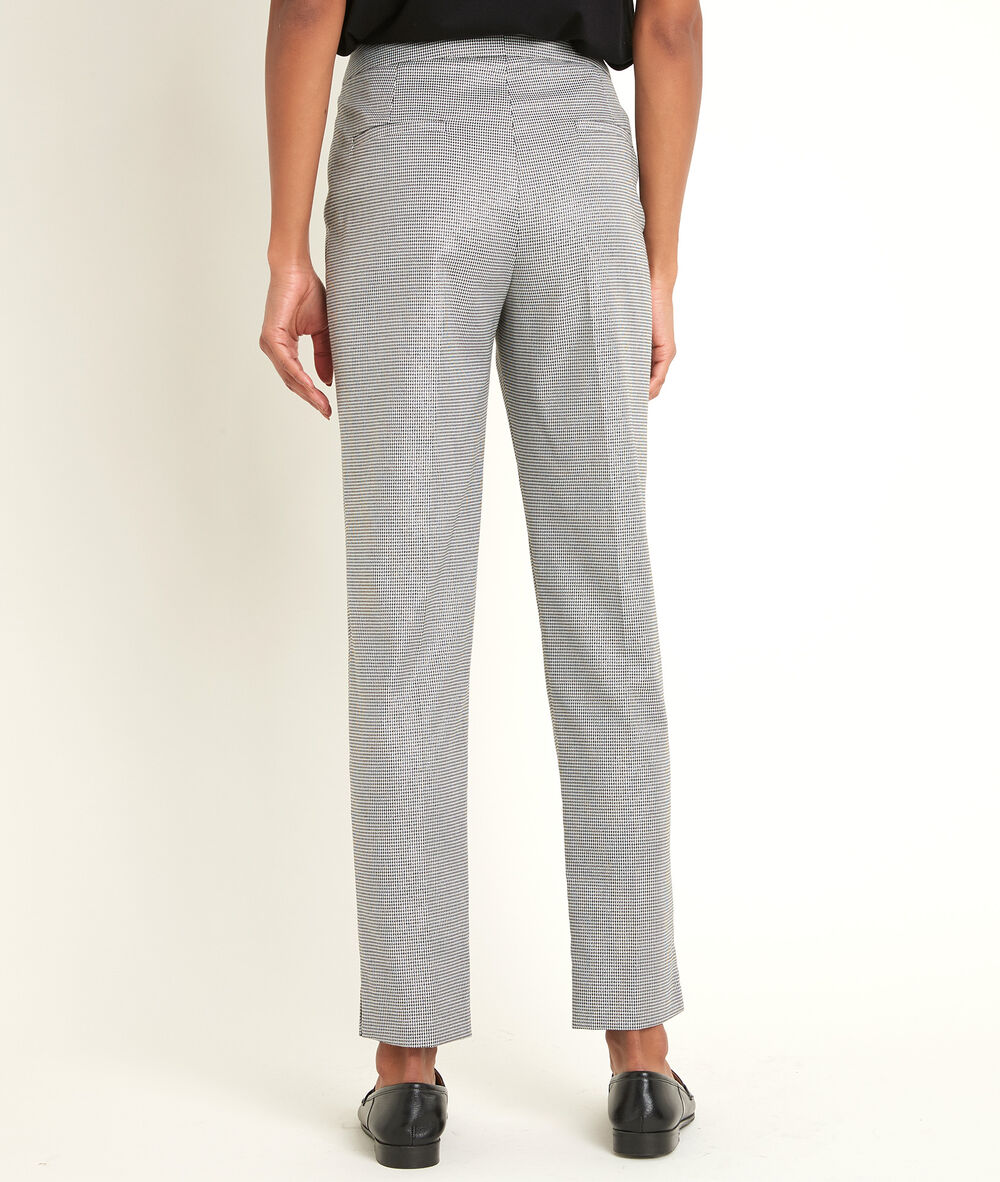 Sigaretbroek met pied-de-poulemotief lara noir/blanc.