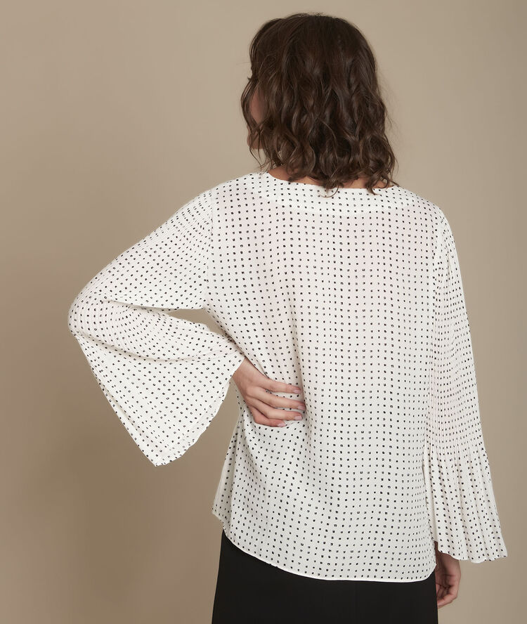 Blouse écrue à pois morgane ecru.